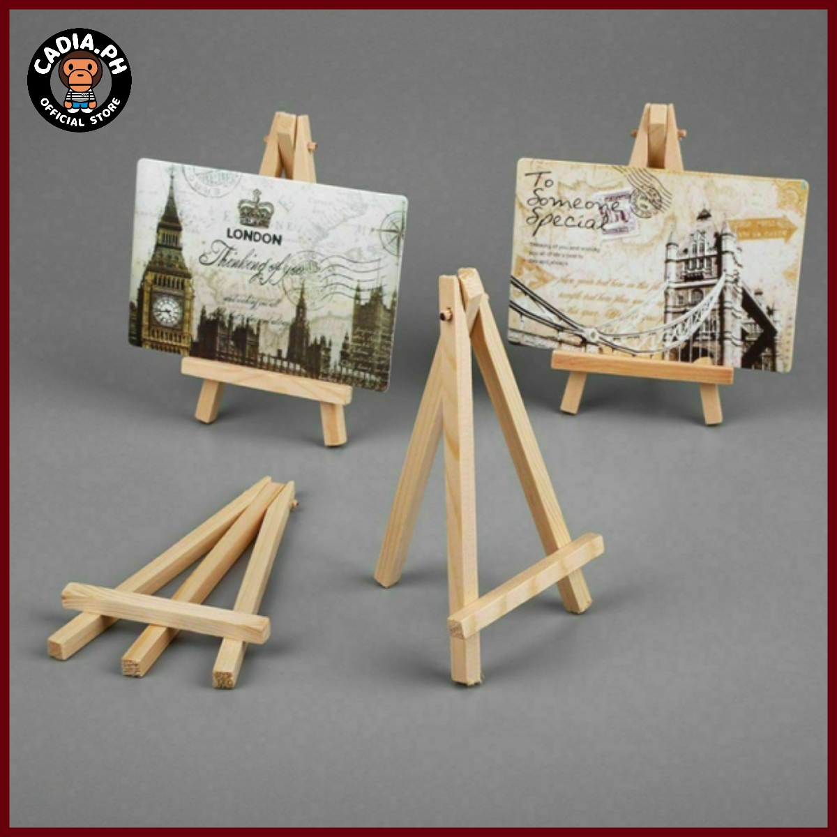 Wooden Picture Frame Stand Solid Wood Small Easel Table Display Menu Holder