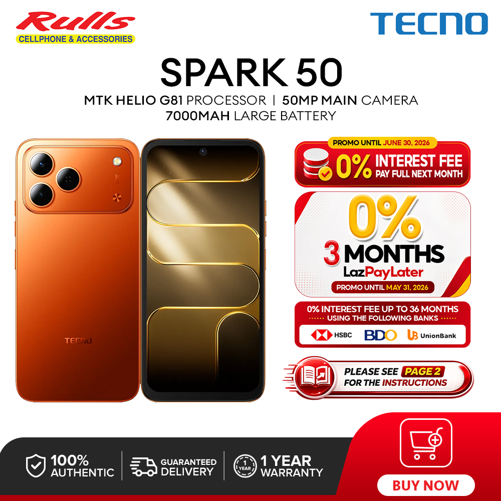 [3 Months 0% LazPayLater] TECNO SPARK 50 (4+256GB / 4+128GB) Smartphone / Helio G81 Processor / 50MP Main Camera / 120Hz 6.78" Smooth Display / 7000mAh Battery / 18W Fast Charging