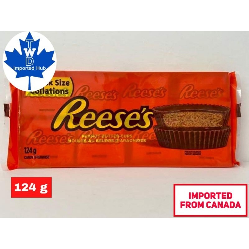 REESE'S Milk Chocolate Peanut Butter Cups Snack Size Candy, 124g