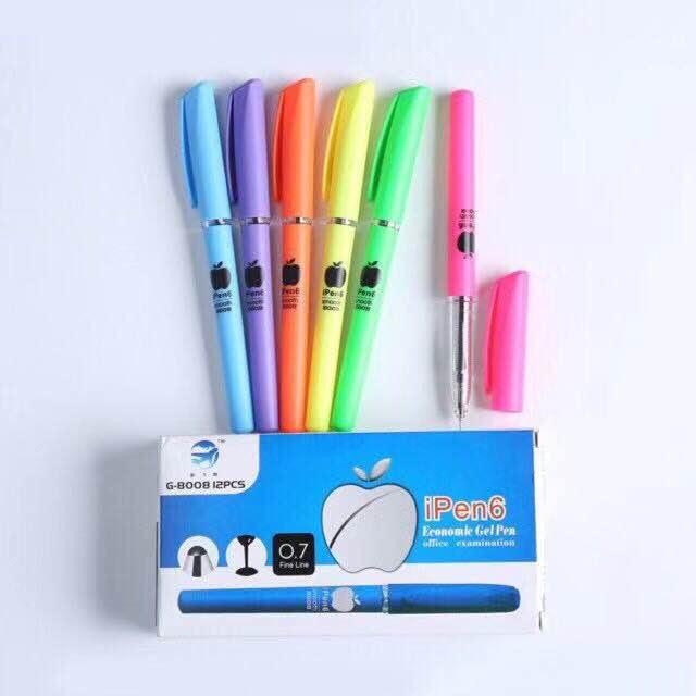 1Box/12Pcs 0.7MM Apple Ipen6 G-8008 Gel Pen School Supplies