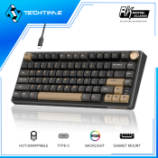 Royal Kludge RK R75 Mechanical Keyboard Wired with Volume Knob 75% Tkl Custom Gaming Keyboard Gasket Mount Rgb Backlit with Software Mda Profile Pbt Keycaps Hot Swappable