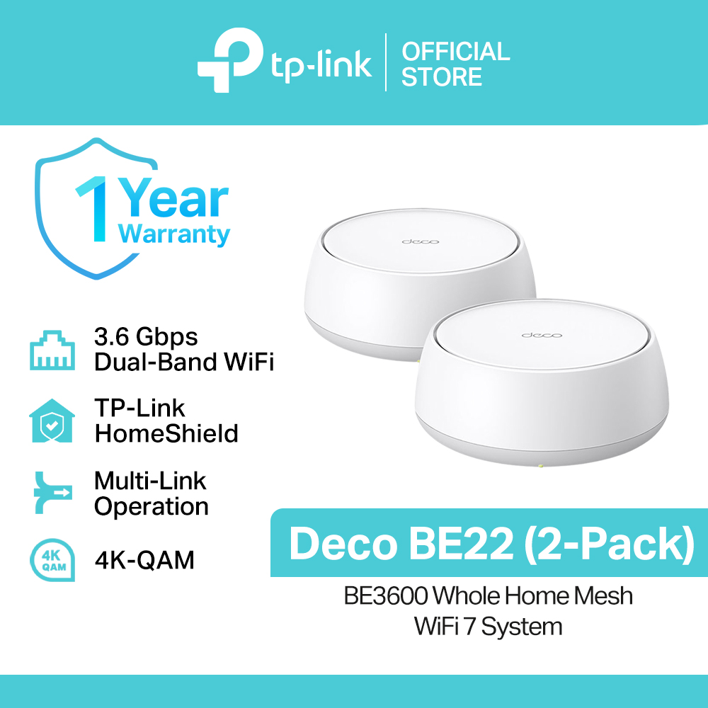 TP-Link Official Store / Deco BE22 BE3600 / 3.6 Gbps Dual-Band Whole Home Mesh Smart Access Point WiFi 7 System Router - Image 2