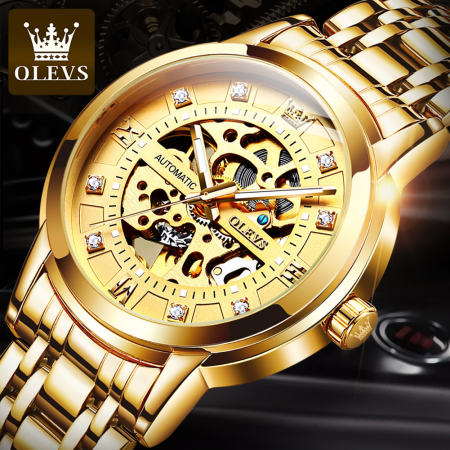 OLEVS Men's Mechanical Watch - Luxury Waterproof Stainless Steel