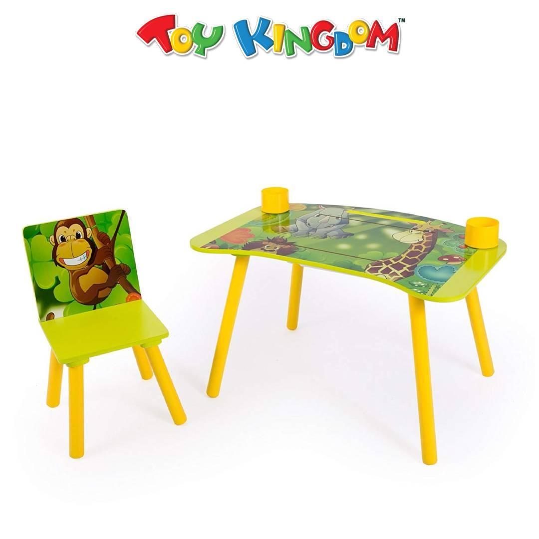 Jungle Wooden Drawing Table With 1 Chair For Toddlers Lazada Ph