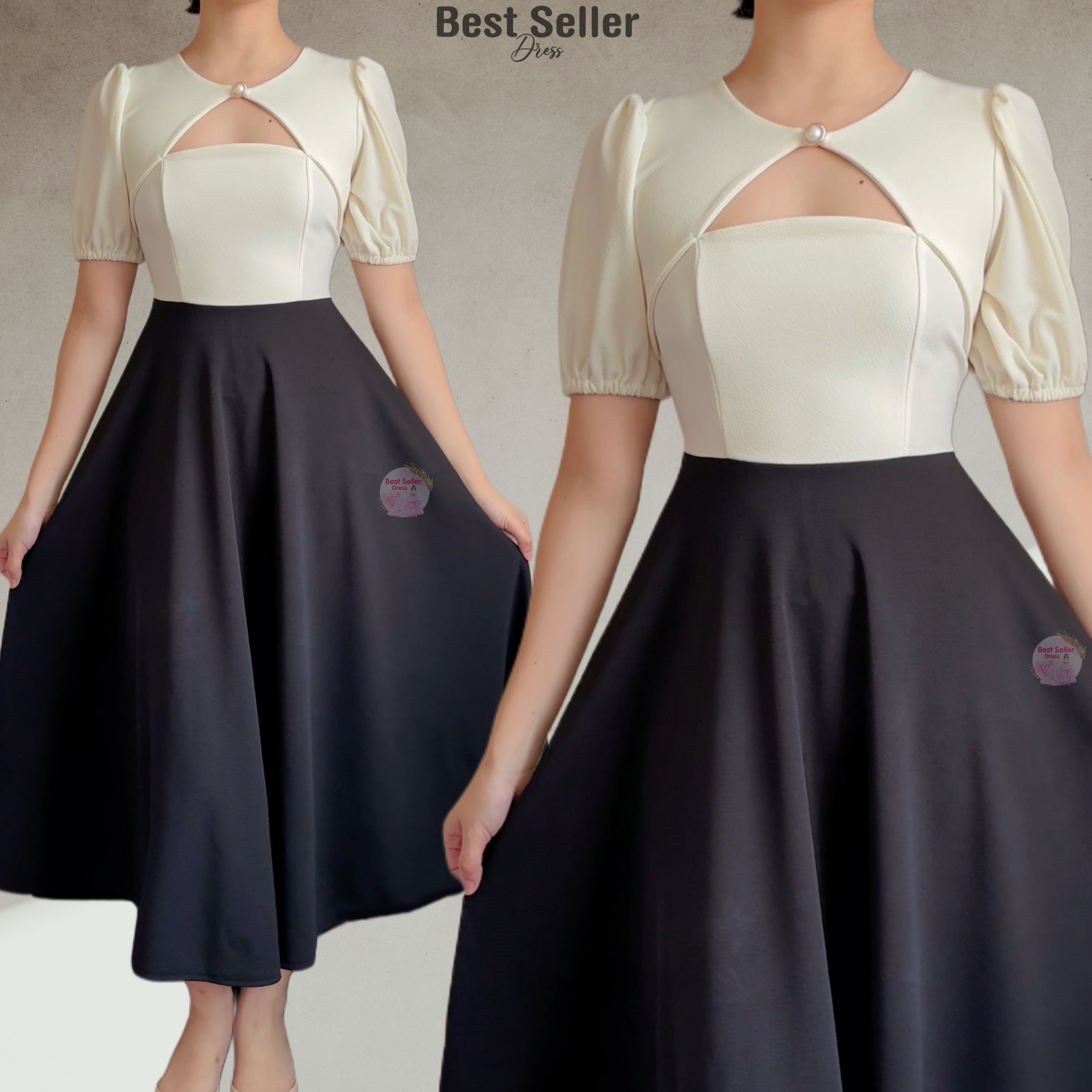 chinese dress ladies Asymmetrical Green Midi Dress with Neck Tie main image 0