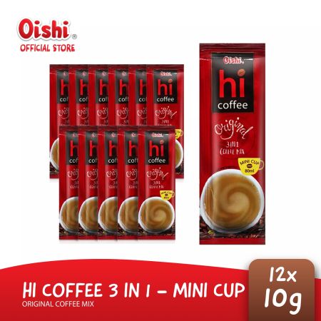 Oishi HI-Coffee Original 3-in-1 Coffee Mix-Mini Cup 10G x12