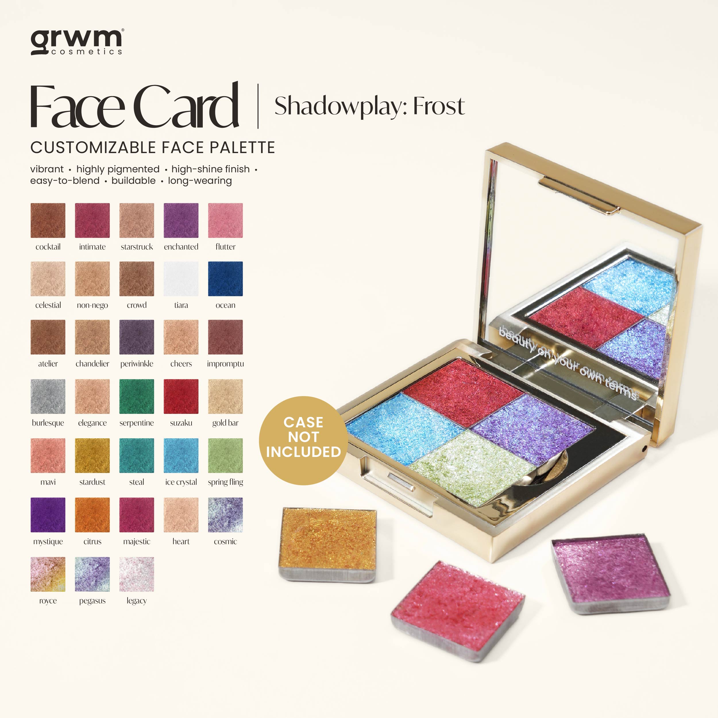 Discount on GRWM Cosmetics  shoes - SKU: GRWM Cosmetics Face Card Shadowplay - Frost Eyeshadow [case not included]