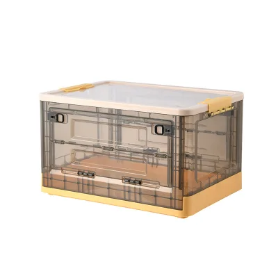 [50x35.5x29CM] Foldable Storage Box With Roller Organizer Trunk Transparent Toy Snack Portable Storage Box Clothes Storage Box Wardrobe Home Storage Organizer (3)