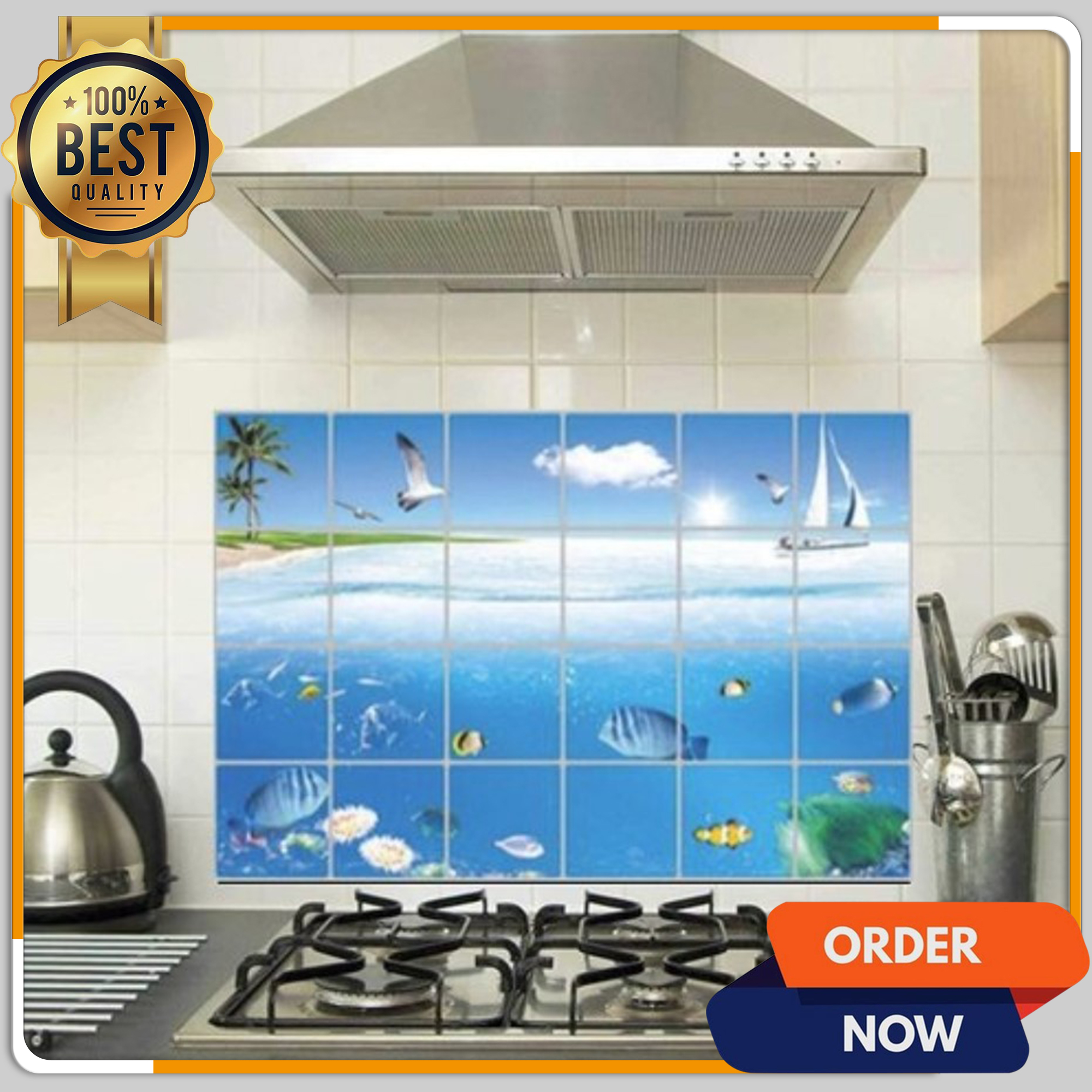 WOLTOP Kitchen Wallpaper SelfAdhesive Kitchen Wallpaper Oil Proof