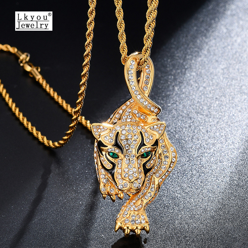 Lkyou Jewelry Gold Diamond Cheetah Animal Pendant Necklace for Men Jewelry  | Lazada PH