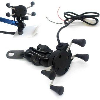 2.0A X-Grip Style Motorcycle Bike Mount Cellphone Holder USBCharger For Phone - Intl June 2018 - 4 2.0A X-Grip Style Motorcycle Bike Mount Cellphone Holder USBCharger For Phone - intl - 4
