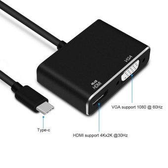 2IN1 Adapter Cable VGA Monitor + HDMI Dual Output Adapter Type C Cable HDMI Support For 4K X 2K 1080P VGA For TV Monitor Projector - Intl July 2018 - 5 2IN1 Adapter Cable VGA Monitor + HDMI Dual Output Adapter Type C Cable HDMI Support for 4K X 2K 1080P VGA for TV Monitor Projector - intl - 5