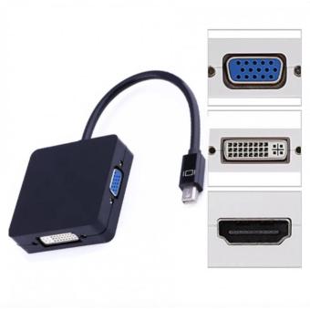 3 In 1 Mini Display Port DP Thunderbolt To DVI VGA HDMI AdapterCable For MacBook (Black) June 2018 - 3 3 In 1 Mini Display Port DP Thunderbolt to DVI VGA HDMI AdapterCable for MacBook (Black) - 3