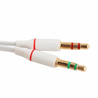 3.5mm Gold Plated Audio Mic Y Splitter Cable Headphone Adapter Female To 2 Male Cable For PC Laptop Etc White - Intl June 2018 - 2 3.5mm Gold Plated Audio Mic Y Splitter Cable Headphone Adapter Female To 2 Male Cable for PC Laptop etc White - intl - 2