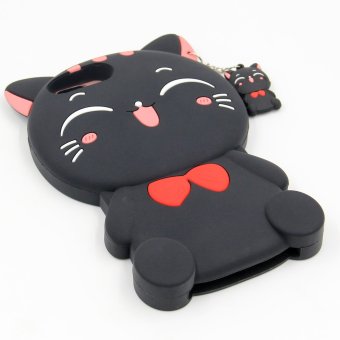 3D Lucky Fortune Black Cat With Cute Bow Tie Silicone Rubber Phone Case Cover For Apple IPhone 5/5S/SE - Intl June 2018 - 4 3D Lucky Fortune black Cat with Cute Bow Tie Silicone Rubber Phone Case Cover for Apple iPhone 5/5S/SE - intl - 4