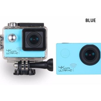 4K Hd 1080P 16Mp Helmet Sport Action Waterproof Camera Dv Cam ForGopro (Blue) with Free Samsung 2A 1M Micro Usb Charger ChargingSync Data Cable For Smart Phone