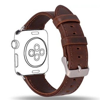 Apple Watch Band Series 1 Series 2,Premium Vintage Genuine LeatherWrist Strap Replacment With Classic Stainless Steel BuckleClasp,Crazy Horse Style For Iwatch,42mm - Intl June 2018 - 2 Apple Watch Band Series 1 Series 2,Premium Vintage Genuine LeatherWrist Strap Replacment with Classic Stainless Steel BuckleClasp,Crazy Horse Style for iwatch,42mm - intl - 2