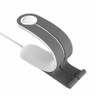 Apple Watch Stand 2 In 1 Phone Desktop Tablet Stand & IWatchCharging Dock For Apple IWatch, IPhone, IPad(Gray) - Intl June 2018 - 2 Apple Watch Stand 2 in 1 Phone Desktop Tablet Stand & iWatchCharging Dock for Apple iWatch, iPhone, iPad(Gray) - intl - 2