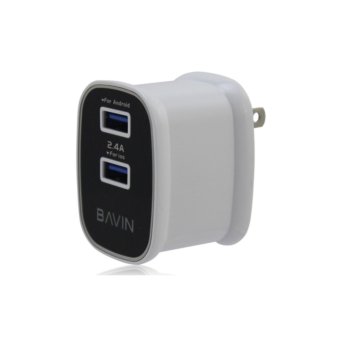 Bavin PC727 Dual USB Slot 2.4A Quick Charger Travel Adapter ForAndroid (White) June 2018 - 2 Bavin PC727 Dual USB Slot 2.4A Quick Charger Travel Adapter forAndroid (White) - 2