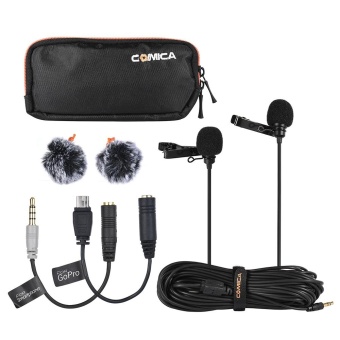 Comica CVM-D02 Dual-head Lavalier Lapel Microphone Clip-on Condenser Mic Cable Length 2.5m/8.2ft For Canon Nikon Sony A7 A6300 Camera For IPhone 6 6plus For GoPro Hero 4/3+/3 Action Camera For Interview Livestream Teaching Podcast - Intl July 2018 - 5 Comica CVM-D02 Dual-head Lavalier Lapel Microphone Clip-on Condenser Mic Cable Length 2.5m/8.2ft for Canon Nikon Sony A7 A6300 Camera for iPhone 6 6plus for GoPro Hero 4/3+/3 Action Camera for Interview Livestream Teaching Podcast - intl - 5