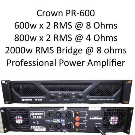 Crown PR-600 600W x 2 RMS Professional Power Amplifier