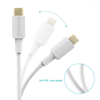 Dodocool 3.3ft / 1m TPE Tangle-Free Reversible USB 2.0 A ToReversible Micro USB B Male Cable Charge Sync Cord With Gold-PlatedConnectors For Micro-USB Devices White - Intl June 2018 - 5 dodocool 3.3ft / 1m TPE Tangle-Free Reversible USB 2.0 A toReversible Micro USB B Male Cable Charge Sync Cord with Gold-PlatedConnectors for Micro-USB Devices White - intl - 5