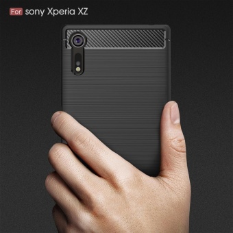 For Sony Xperia XZ Carbon Fiber Brushed Texture Slim TPU Back Case (Black) - Intl June 2018 - 5 For Sony Xperia XZ Carbon Fiber Brushed Texture Slim TPU Back Case (Black) - intl - 5