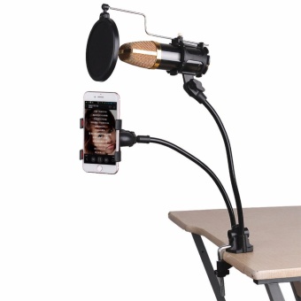Mini Desk And Table Top Microphone Stand Phone Holder Kit June 2018 - 2 Mini Desk And Table Top Microphone Stand Phone Holder Kit - 2