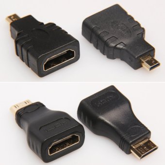 Mini HDMI Male To HDMI Female + Micro To HDMI Adapter Connector For HDTV June 2018 - 2 Mini HDMI Male to HDMI Female + Micro to HDMI Adapter Connector For HDTV - 2