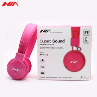 NIA X3 Superb Sound Foldable 108dB 4-in-1 Wireless BluetoothHeadset With FM Radio And TF/AUX Slot (Pink) June 2018 - 5 NIA X3 Superb Sound Foldable 108dB 4-in-1 Wireless BluetoothHeadset with FM Radio and TF/AUX Slot (Pink) - 5