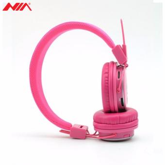 NIA X3 Superb Sound Foldable 108dB 4-in-1 Wireless BluetoothHeadset With FM Radio And TF/AUX Slot (Pink) June 2018 - 4 NIA X3 Superb Sound Foldable 108dB 4-in-1 Wireless BluetoothHeadset with FM Radio and TF/AUX Slot (Pink) - 4