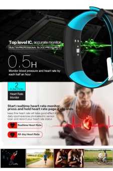 P1 Bluetooth 4.0 Waterproof IP67 Smart Wristband Smartband BloodPressure Monitor Heart Rate Monitor Smart Bracelet Fitness TrackerSmart Band For Android And IOS - Blue - Intl July 2018 - 3 P1 Bluetooth 4.0 Waterproof IP67 Smart Wristband Smartband BloodPressure Monitor Heart Rate Monitor Smart Bracelet Fitness TrackerSmart Band for Android and IOS - Blue - intl - 3