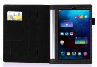 Premium PU Leather Case Stand Cover For Lenovo Yoga Tab 3 8.0 850 And Yoga Tablet 2 8.0 830 With Velcro Hand Strap And Card Slots (Black) - Intl June 2018 - 2 Premium PU Leather Case Stand Cover for Lenovo Yoga Tab 3 8.0 850 and Yoga Tablet 2 8.0 830 with Velcro Hand Strap and Card Slots (Black) - intl - 2
