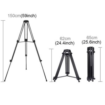 PULUZ Professional Heavy Duty Video Camcorder Aluminum Alloy Tripod For DSLR / SLR Camera, Adjustable Height: 62-160cm - Intl June 2018 - 5 PULUZ Professional Heavy Duty Video Camcorder Aluminum Alloy Tripod For DSLR / SLR Camera, Adjustable Height: 62-160cm - intl - 5