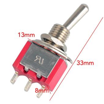 Red 3-pin MTS-102 SPDT Miniature Toggle Switches ON/ON WaterproofCap - Intl June 2018 - 3 Red 3-pin MTS-102 SPDT Miniature Toggle Switches ON/ON WaterproofCap - intl - 3
