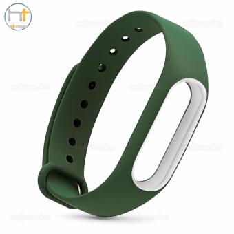 Replacement Jelly Wrist Strap For Xiaomi Mi Band 2 (Dark Green/White) June 2018 - 3 Replacement Jelly Wrist Strap for Xiaomi Mi Band 2 (Dark Green/White) - 3