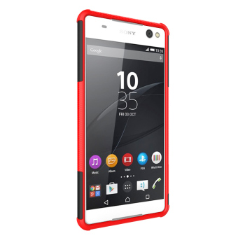TPU + PC Armor Hybrid Case For Sony Xperia C5 Ultra (Red) June 2018 - 2 TPU + PC Armor Hybrid Case for Sony Xperia C5 Ultra (Red) - 2
