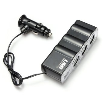 Triple USB Car Cigarette Lighter Socket Splitter Charger Adapter 12V 24V (Black) June 2018 - 2 Triple USB Car Cigarette Lighter Socket Splitter Charger Adapter 12V 24V (Black) - 2