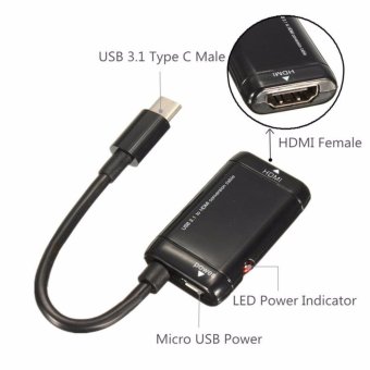 Type C USB 3.1 Male To HDMI Female 1080P HDTV Adapter Cable AdaptorConvertor - Intl July 2018 - 2 Type C USB 3.1 Male to HDMI Female 1080P HDTV Adapter Cable AdaptorConvertor - intl - 2