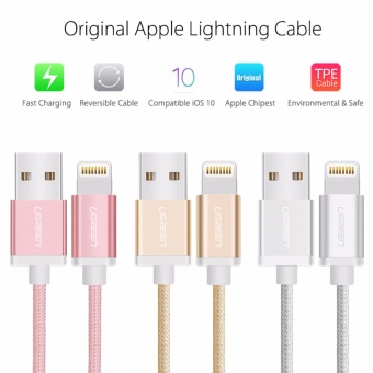 UGREEN Metal Alloy USB Lightning Cable USB Charger Cable NylonBradied Design For IPhone 4 5 6 7 IPad - Silver,1M - Intl April 2018 - 3 UGREEN Metal Alloy USB Lightning Cable USB Charger Cable NylonBradied Design for iPhone 4 5 6 7 iPad - Silver,1M - intl - 3