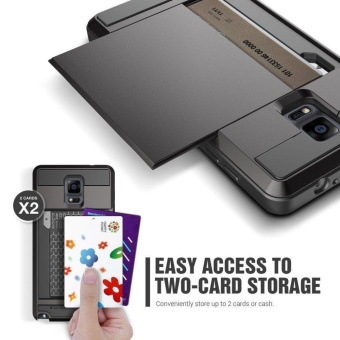 Wallet Case Anti Scratch Heavy Duty Card Pocket Dual Layer Shockproof Soft Rubber Bumper Protective Hybrid Card Case Cover For Samsung Galaxy Note 4 - Intl June 2018 - 3 Wallet case Anti Scratch Heavy Duty Card Pocket Dual Layer Shockproof Soft Rubber Bumper Protective Hybrid Card Case Cover for Samsung Galaxy Note 4 - intl - 3