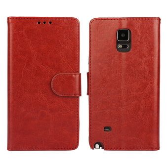 Wallet Flip Leather Case With Card Bag Holder For Samsung GALAXYNote 4 Brown July 2018 - 3 Wallet Flip Leather Case With Card Bag Holder For Samsung GALAXYNote 4 Brown - 3