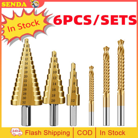 SENDA Titanium Coated Hex Shank Step Drill Bit Set