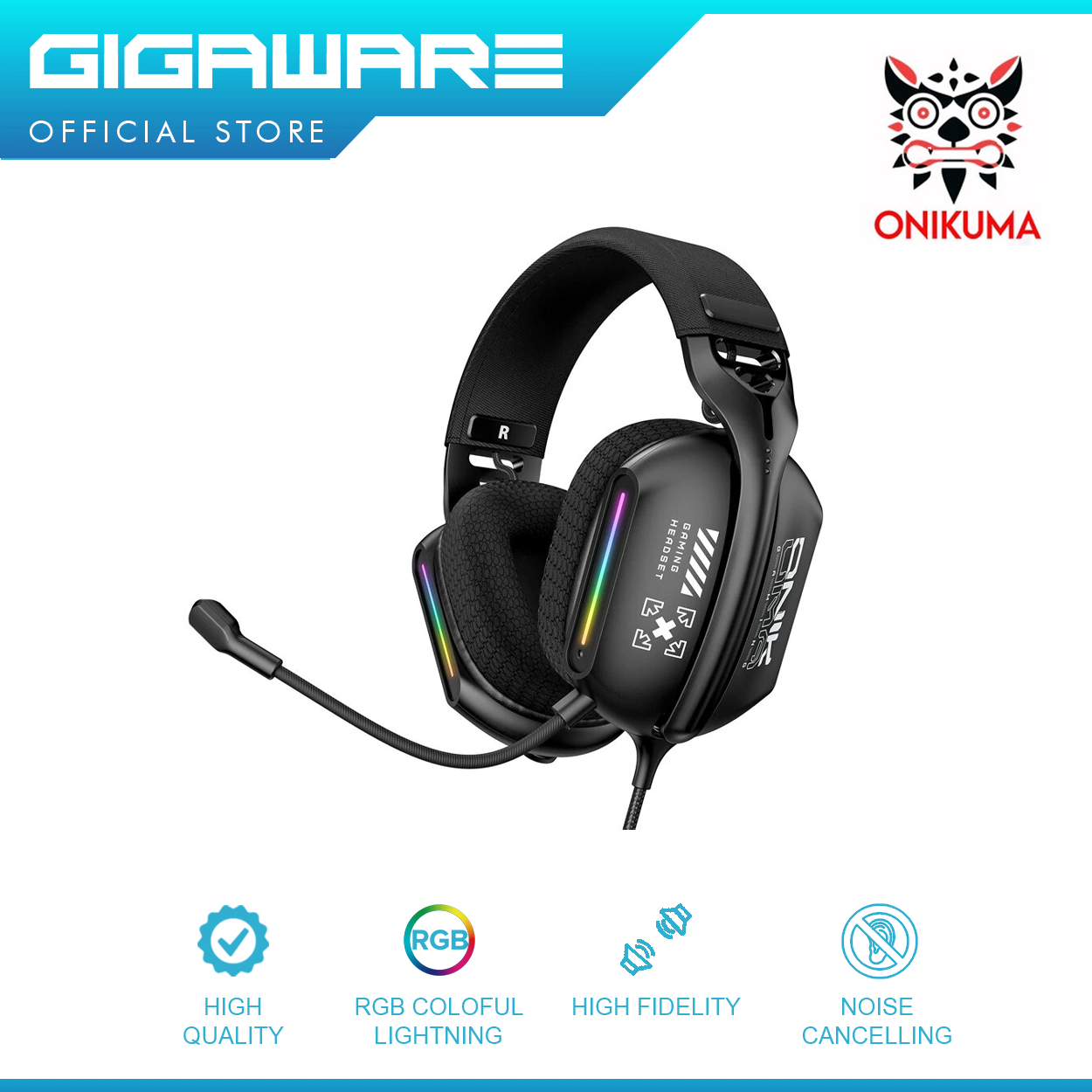 Onikuma B2 Headset Headworn Bluetooth Wireless Wired Tri Mode