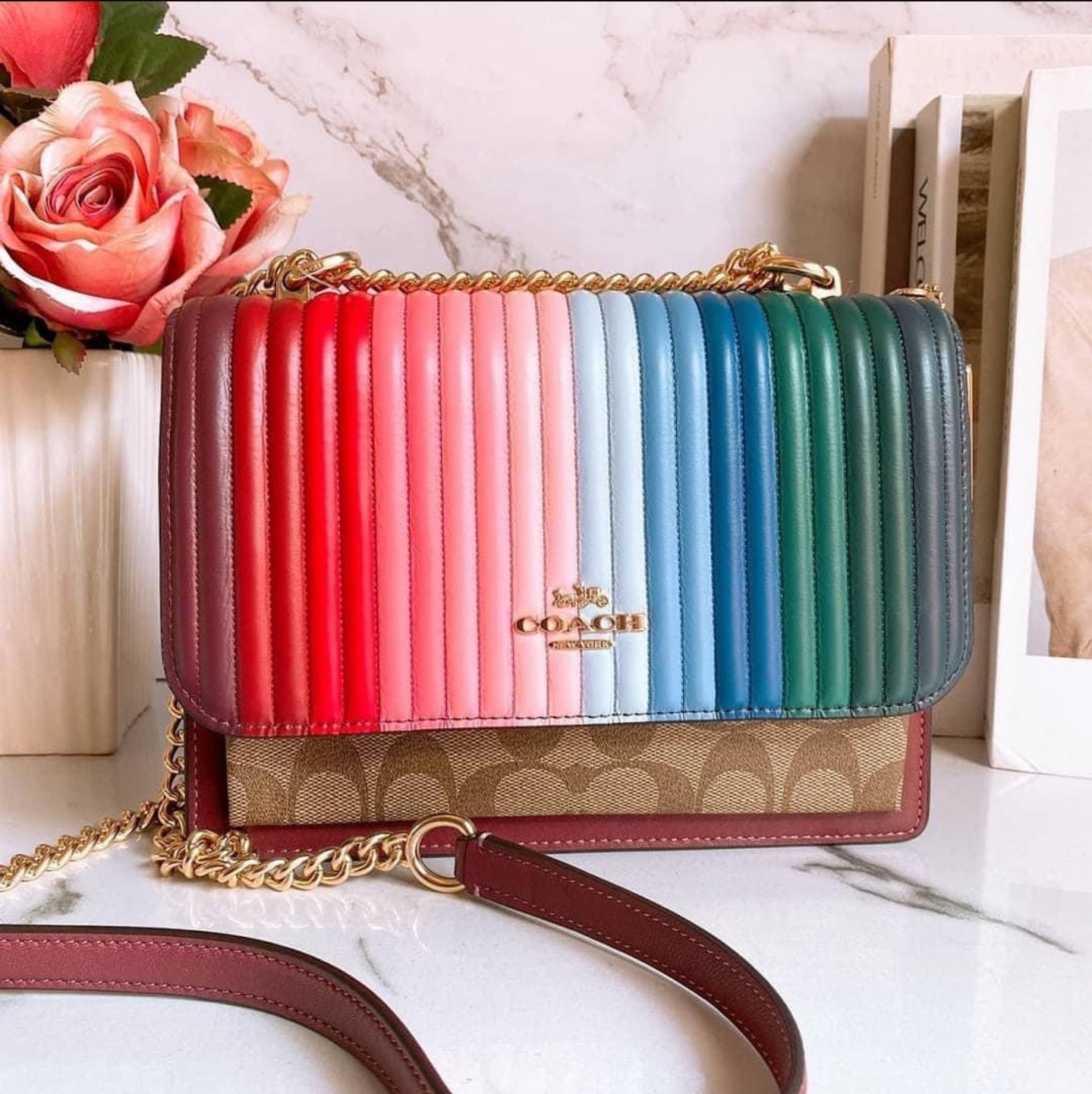 Coach klare crossbody rainbow sale