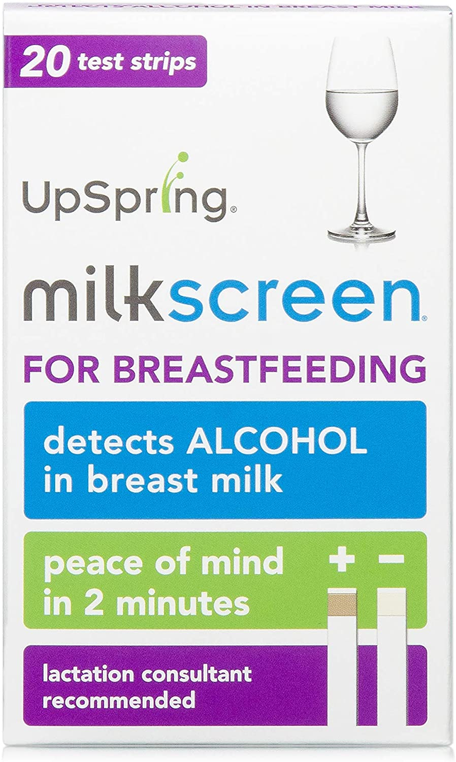 UpSpring Baby Milkscreen Breastmilk Alcohol Test Strips, 30 Count Value  Pack, at Home Test Detector for Alcohol in Breast Milk with Easy to Read  Test