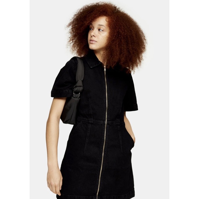 Topshop zip hot sale denim dress