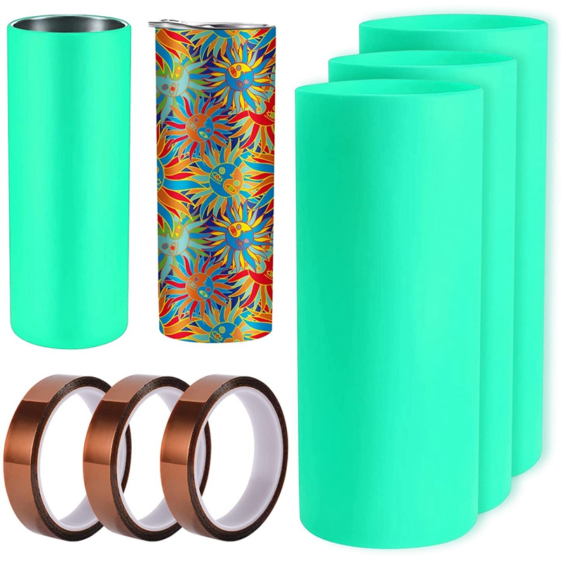 Silicone Bands For Sublimation Tumbler Blanks, 2 Sizes Silicone Sleeve Kit  For 20 30 Oz Skinny Stra