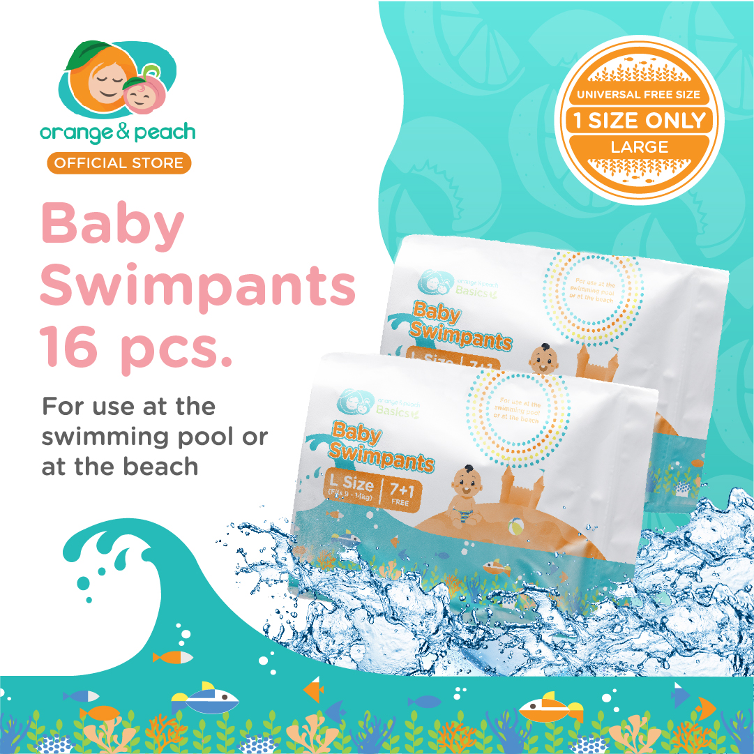 1 pack Orange and Peach Basics Baby Disposable Swimpants Swimming Diapers  Swim Diapers (8 pcs.) - Diaper Pants