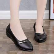 Vofox Korean Fashion Women's Black Office Loafers